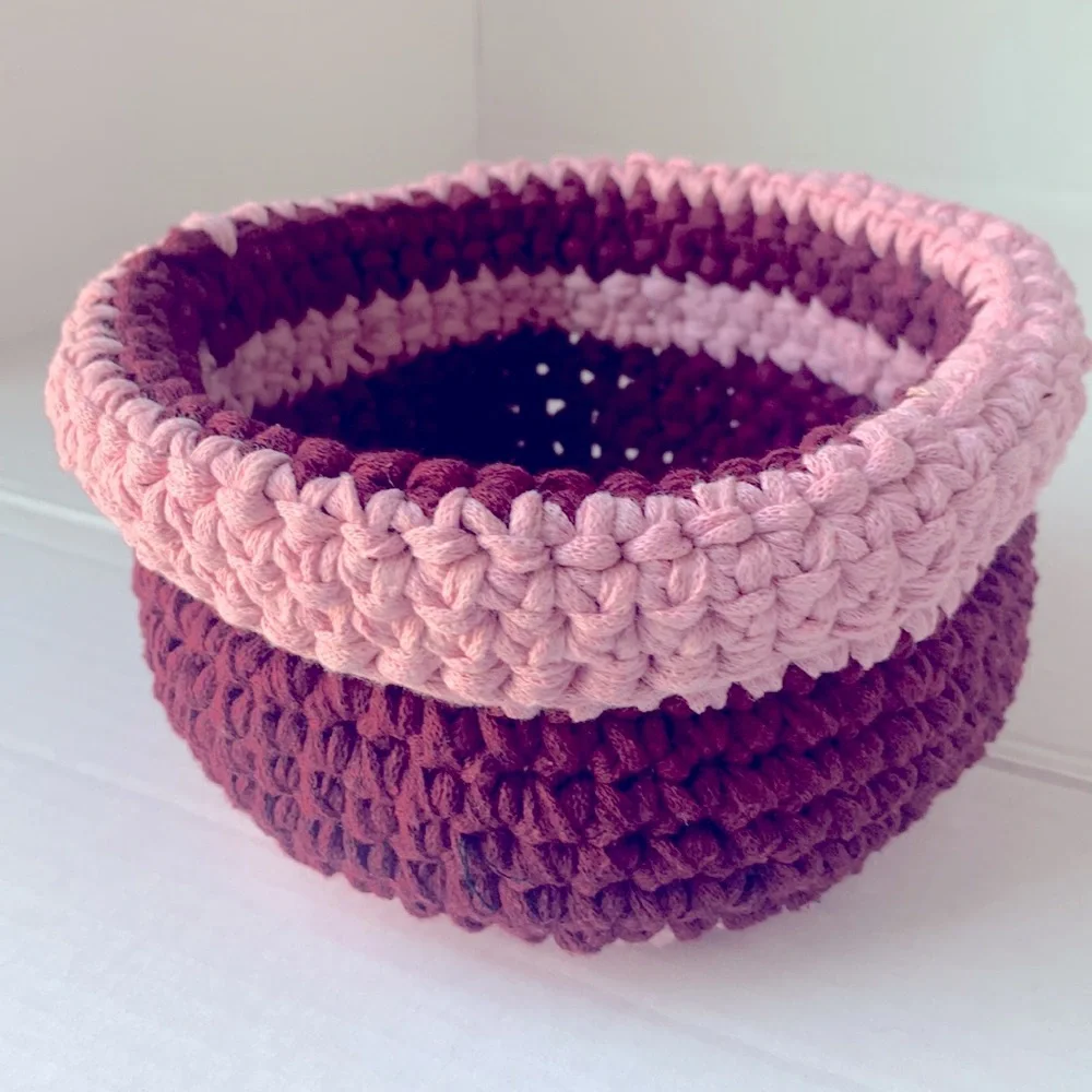 Handmade Crochet Round Basket